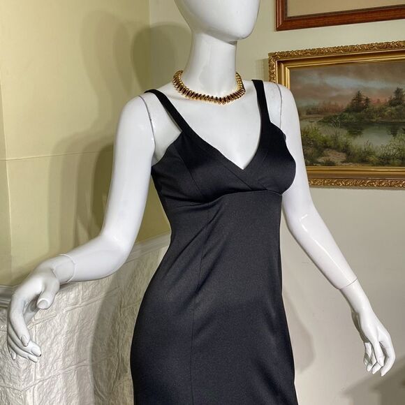 Le Château LBD Glamour Black Evening Maxi Dress - Picture 4 of 9